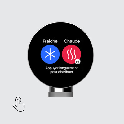 fontaine avec écran tactile